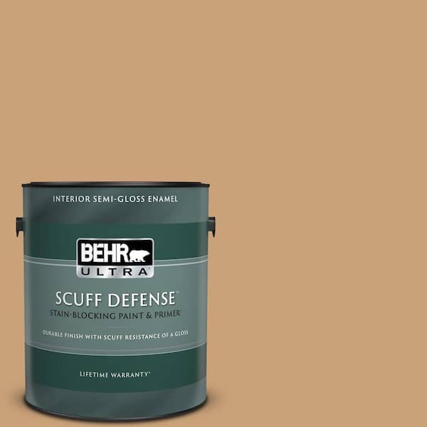 BEHR ULTRA 1 gal. #BXC-70 Fresh Sawdust Extra Durable Semi-Gloss Enamel Interior Paint & Primer