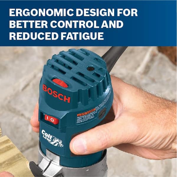 Bosch - 5.6 Amp 1.0 HP 120-Volt Variable-Speed Fixed Base Corded Palm Router