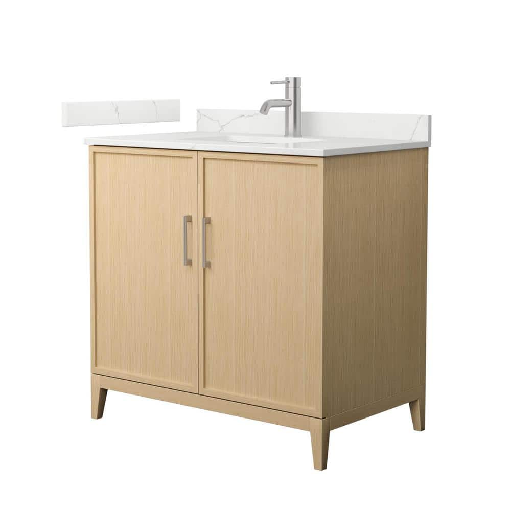 Elan 36'' White Oak Single Bathroom Vanity with Quartz Top