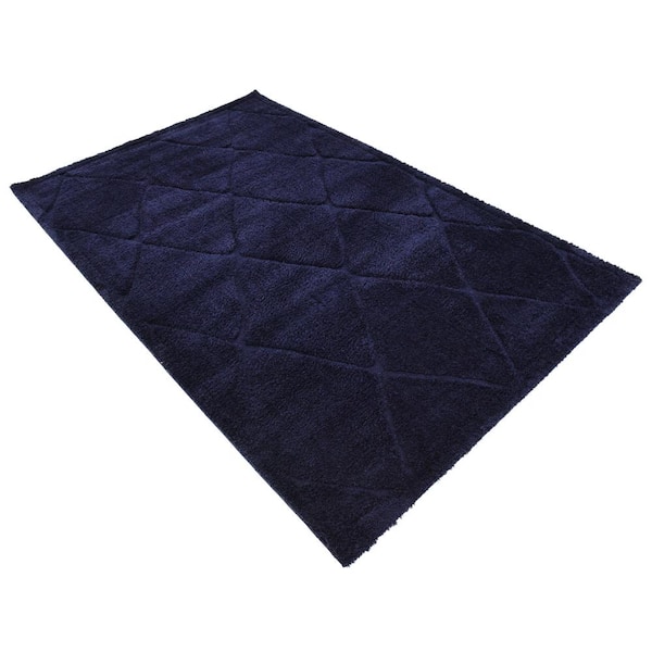 Trellis Shag Diamond Navy Blue 5' 0 x 8' 0 Area Rug