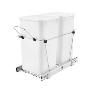 Double 27 qt. Kitchen Cabinet Pullout Waste Container
