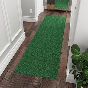 Lifesaver Non-Slip Rubberback Indoor/Outdoor Long Hallway Runner Rug 2 ft. x 6 ft. Green Polyester Garage Flooring