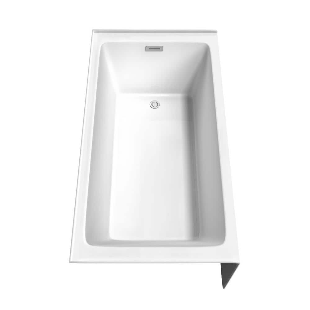 Grayley 32" White Acrylic Alcove Bathtub with Chrome Trim