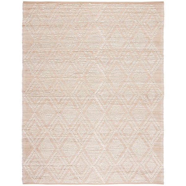 Natura 8 ft. x 10 ft. Natural/Ivory Diamond Striped High-Low Area Rug