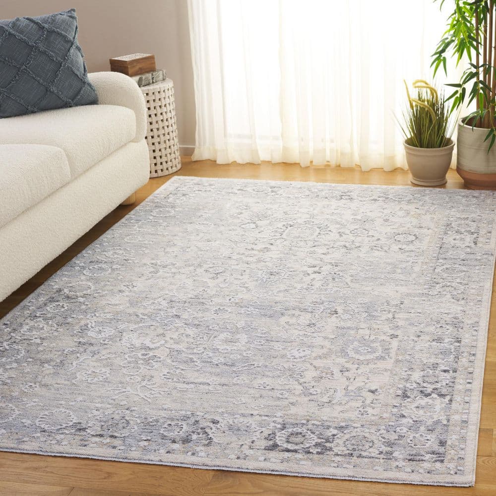 Finley 5 ft. x 8 ft. Gray/Beige Oriental Border Area Rug price history on PriceWatchPro