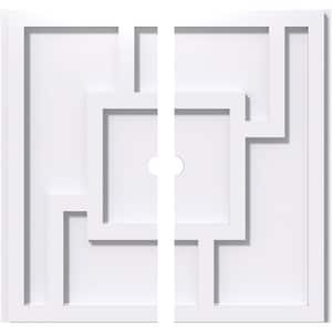 1 in. P X 12-1/2 in. C X 36 in. OD X 2 in. ID Knox Architectural Grade PVC Contemporary Ceiling Medallion, Two Piece