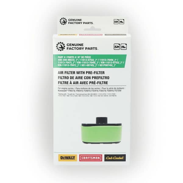 Original Equipment Kawasaki Air Filter for Kawasaki FR and FS Series Engines, OE 11013-0752, 11013-7049, 1103-7047