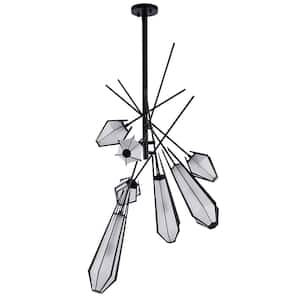 Jelleir 7-Light Black Blade Span Chandelier