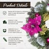 Fraser Hill Farm 24 in. Artificial Christmas Wreath with White Poinsettia  Blooms, Ornaments and Pinecones FF024CHWR013-0WHT - The Home Depot