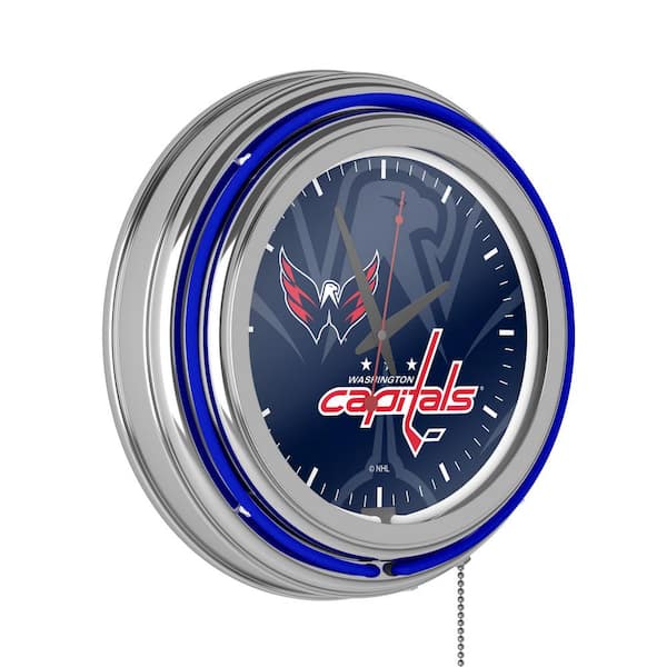 Washington Capitals Blue Watermark Lighted Analog Neon Clock NHL8WC-WM ...