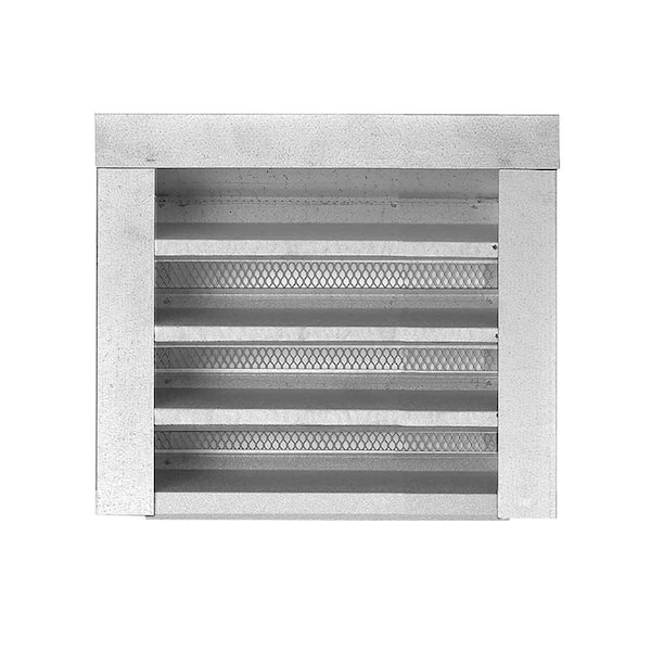 Gibraltar Building Products 12 in. x 12 in. Square Silver Galvanized Steel Built-in Screen Gable Louver Vent
