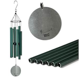 Aureole Tunes Wind Chimes 42 in. Outdoor Windchime with 6-Tubes Tuned to C Pentatonic Scale - Forest Green