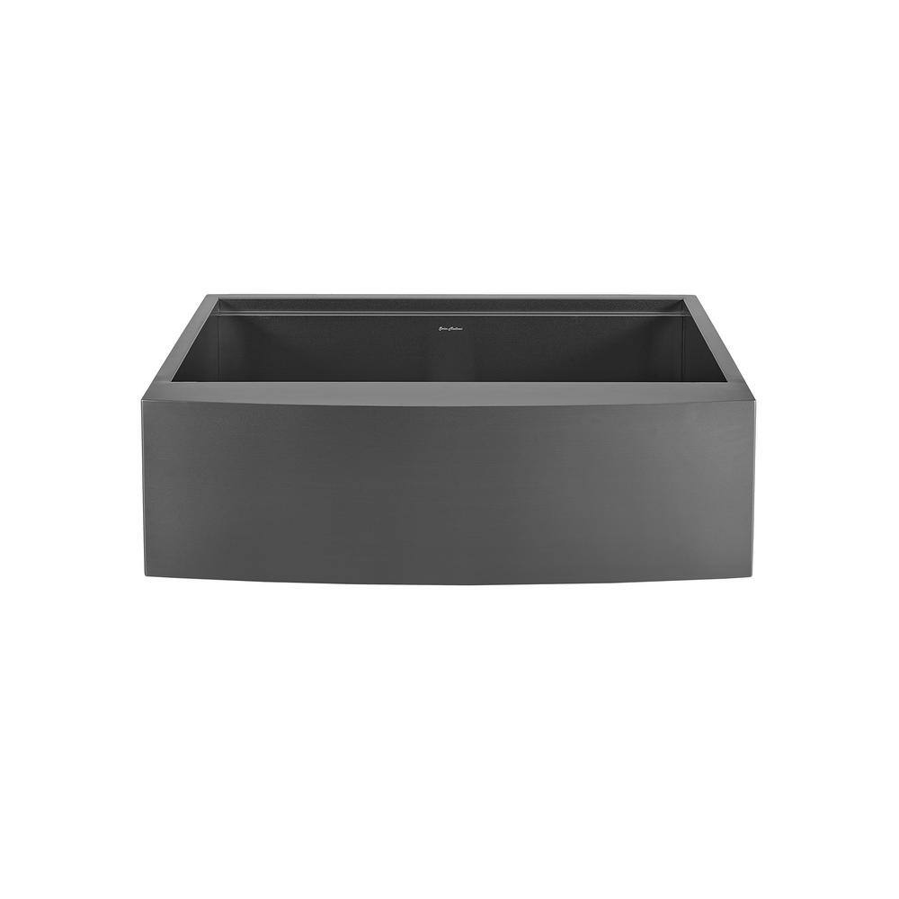 Tourner 33 x 22 Black Stainless Steel Single Basin Farmhouse Sink
