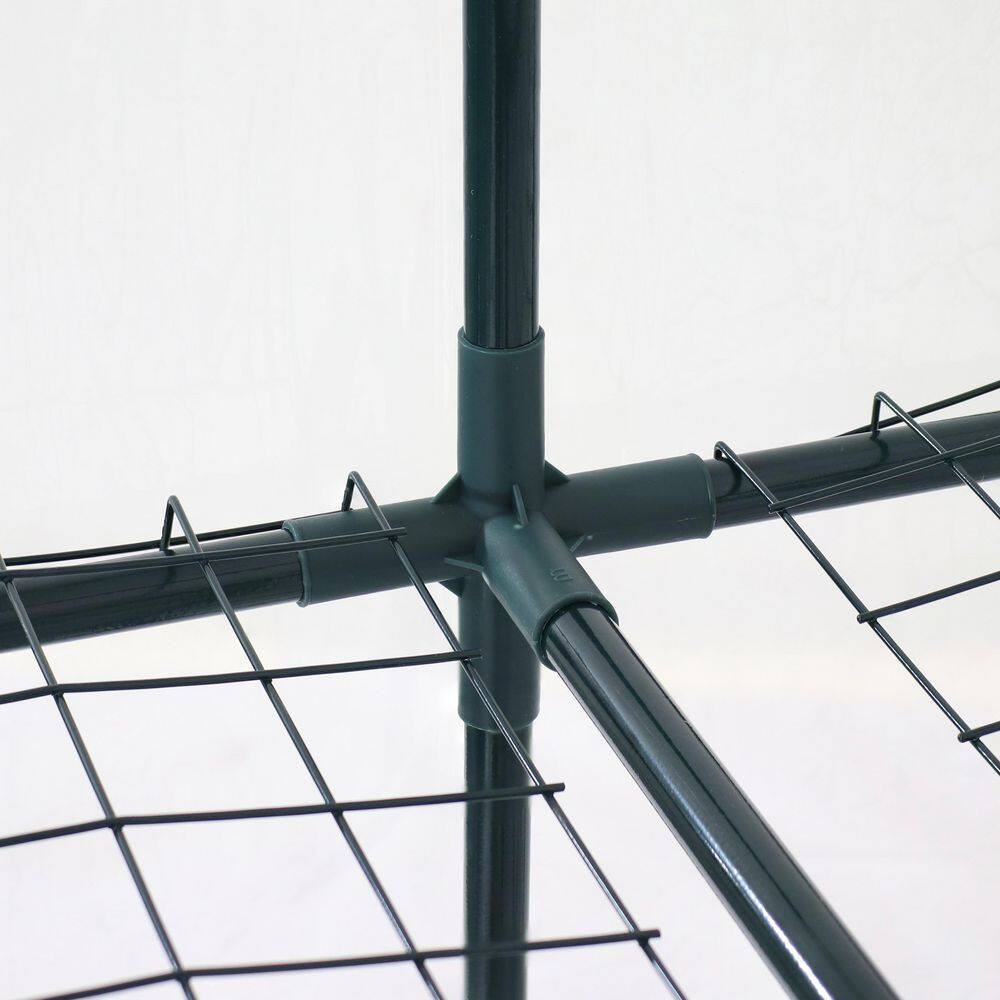 Clear PVC Walk-In Greenhouse with 4 Steel Shelves