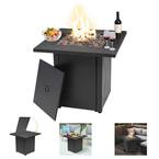 48000 BTU 28 in. x 25 in. Square Outdoor Propane Gas Fire Pit Table Quick Ignition Black Table Top Iron