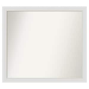 Flair Soft White Narrow 40 in. x 36 in. Custom Non-Beveled Satin Recyled Polystyrene Bathroom Vanity Wall Mirror