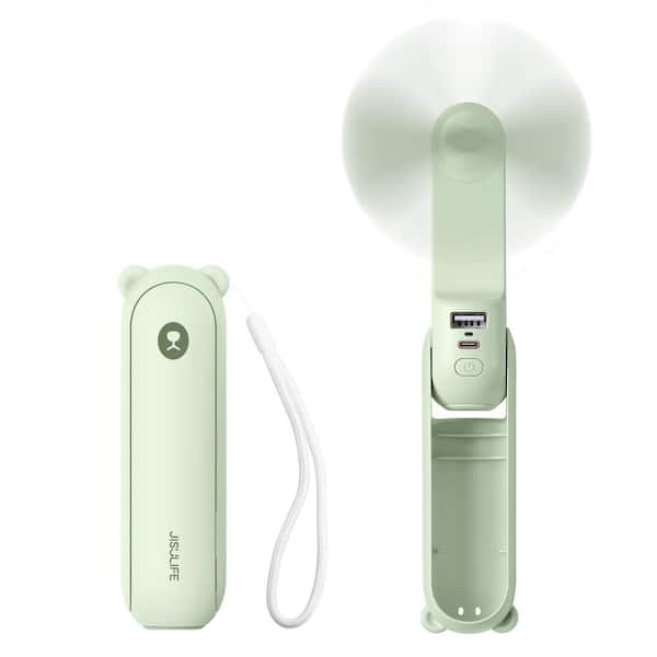 JISULIFE 5 in. Personal Fan in Green with 2000mAh Battery