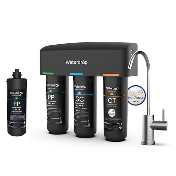 WD-TSB 8-Layer High Capacity Under Sink Water Filtration System, with Dedicated Faucet, Extra WD-10PP Replacement Filter
