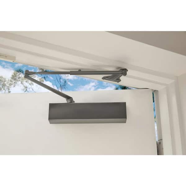 Heavy-Duty All-in-1 Matte Black Commercial Door Closer with Flex Plate
