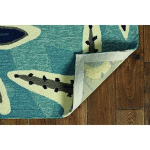 Charlie 3 X 5 ft. Blue Abstract Indoor/Outdoor Area Rug