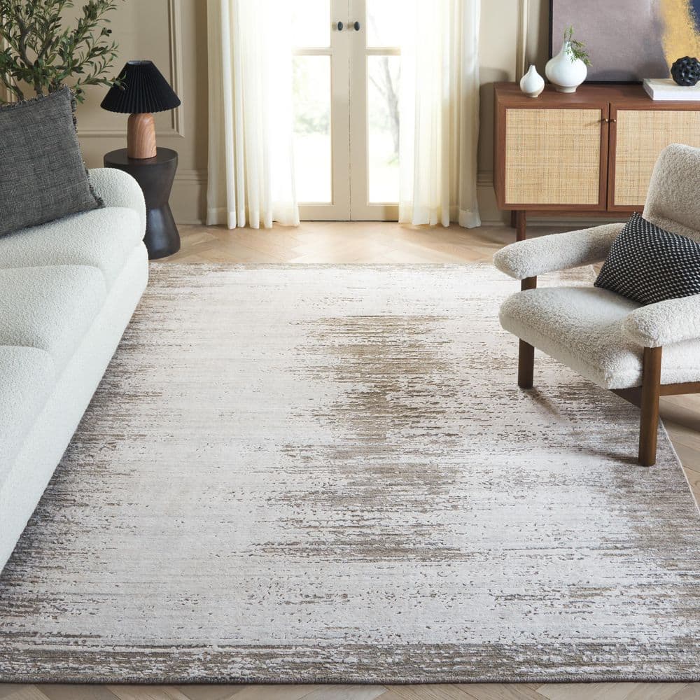 SAFAVIEH Mirage 6 ft. x 9 ft. Beige/Gray Abstract Area Rug MIR355B