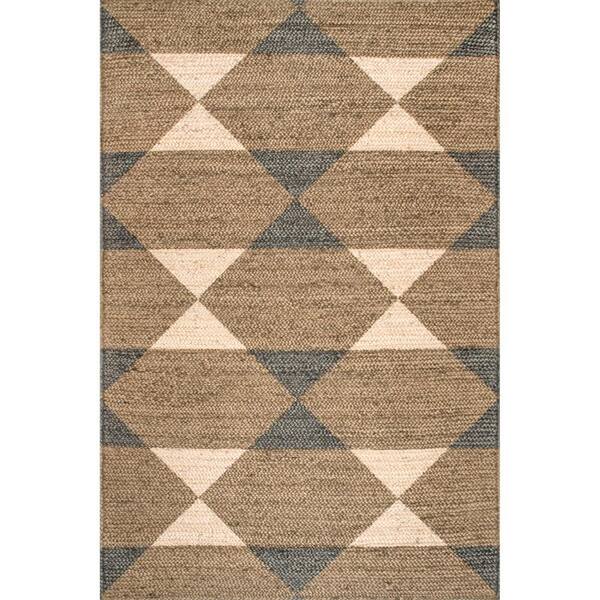 Area Rug Gold Diamond Pattern nuLOOM *DISCONTINUED* Carley Braided Jute Contemporary Diamond Area Rug ...