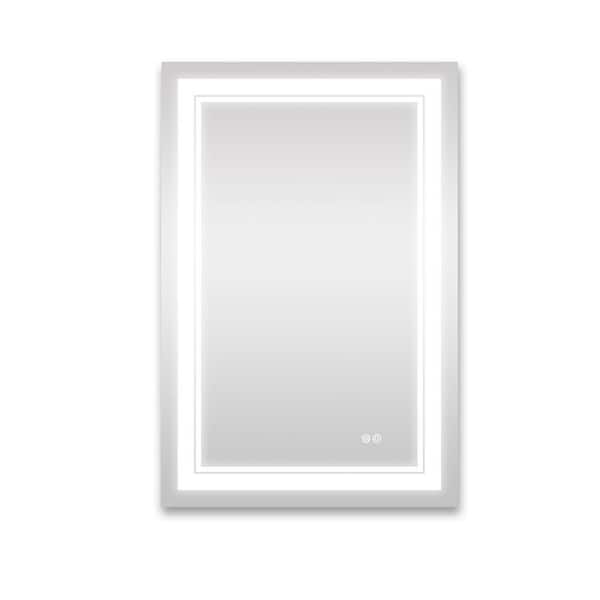 Unbranded 24 in. W x 36 in. H Rectangular Frameless Wall Mounted Bathroom Vanity Mirror LED with Anti-Fog Dimmable Makeup Mirror