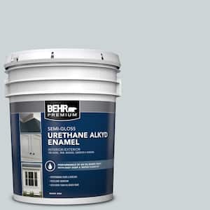 5 gal. #N470-1 Ash Blue Urethane Alkyd Semi-Gloss Enamel Interior/Exterior Paint