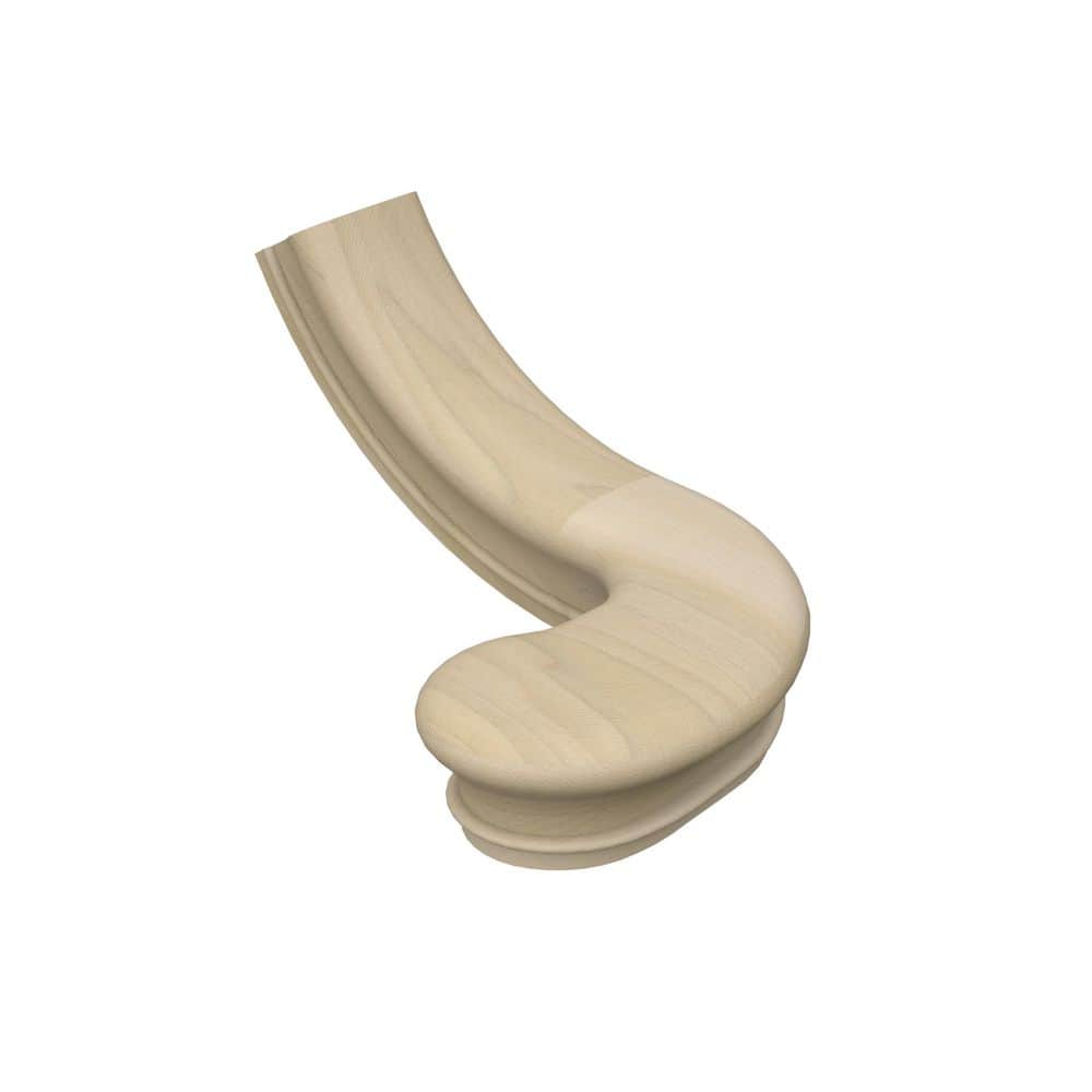 Stair Parts 7240 Unfinished Poplar Left-Hand Turnout Handrail Fitting