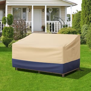 2-Seater Patio Waterproof Sofa Cover Polyester Sofa Cover w/Air Vents & Handles