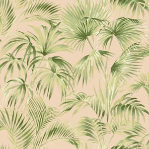 Manaus Pink Palm Frond Matte Paper Pre-Pasted Wallpaper