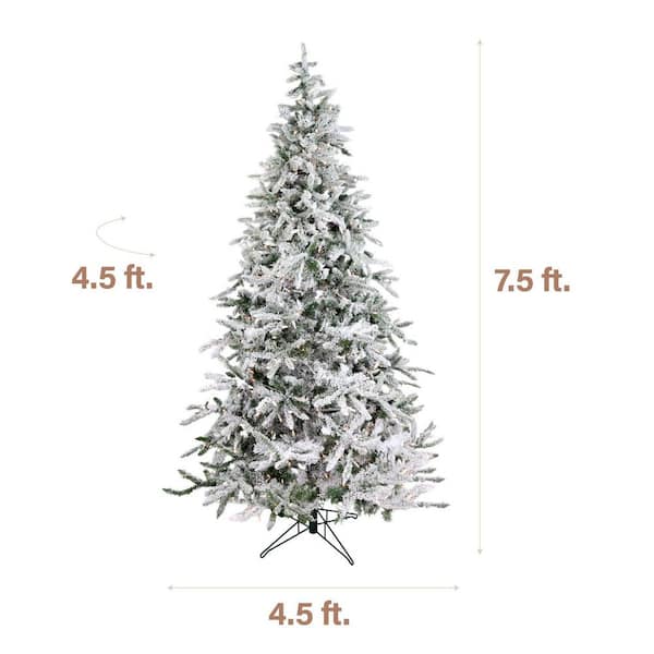 Fraser Hill Farm 7.5 ft. Pre-lit Flocked Mountain Pine Artificial