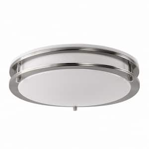 12 in. Round Nickel Integrated LED Flush Mount Ceiling Light with 5CCT Adjustable Lighting