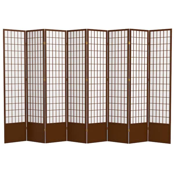 Oriental Furniture 7 ft. Walnut 8-Panel Room Divider