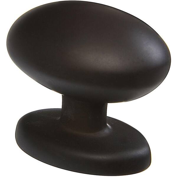 Stanley-National Hardware 1-1/3 in. Oil-Rubbed Bronze Egg-Shaped Cabinet Knob (2-Pack)
