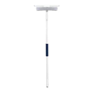 Microfiber 14 in. Window Squeegee with Scrubber and 5 ft. Pole