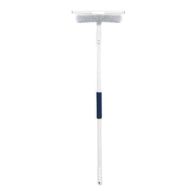 Microfiber 14 in. Window Squeegee with Scrubber and 5 ft. Pole