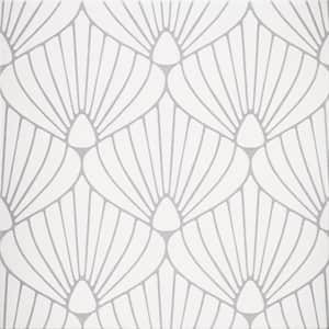 Epoque Shell White and Lavender 8 in. x 8 in. Matte Ceramic Floor and Wall Tile (12.7 sq. ft. / Case)