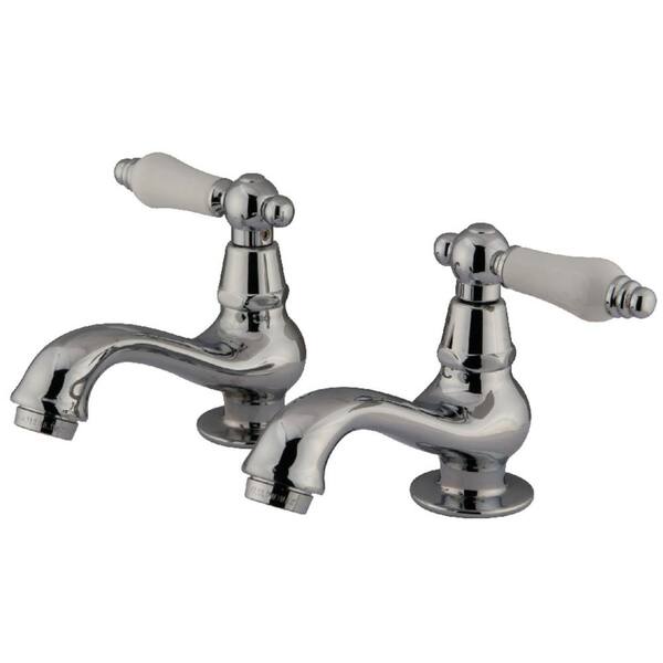 Kingston Brass Heritage Old-Fashion Basin Tap 4 in. Centerset Double Handle Bathroom Faucet in Chrome