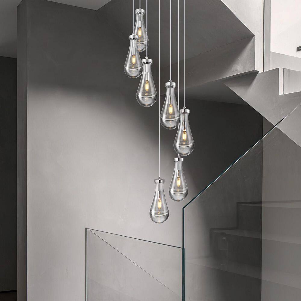 Home Lighting 40W 7-Light Chrome Raindrop Modern Chandeliers Pendant Lights for Dining Room price history on PriceWatchPro