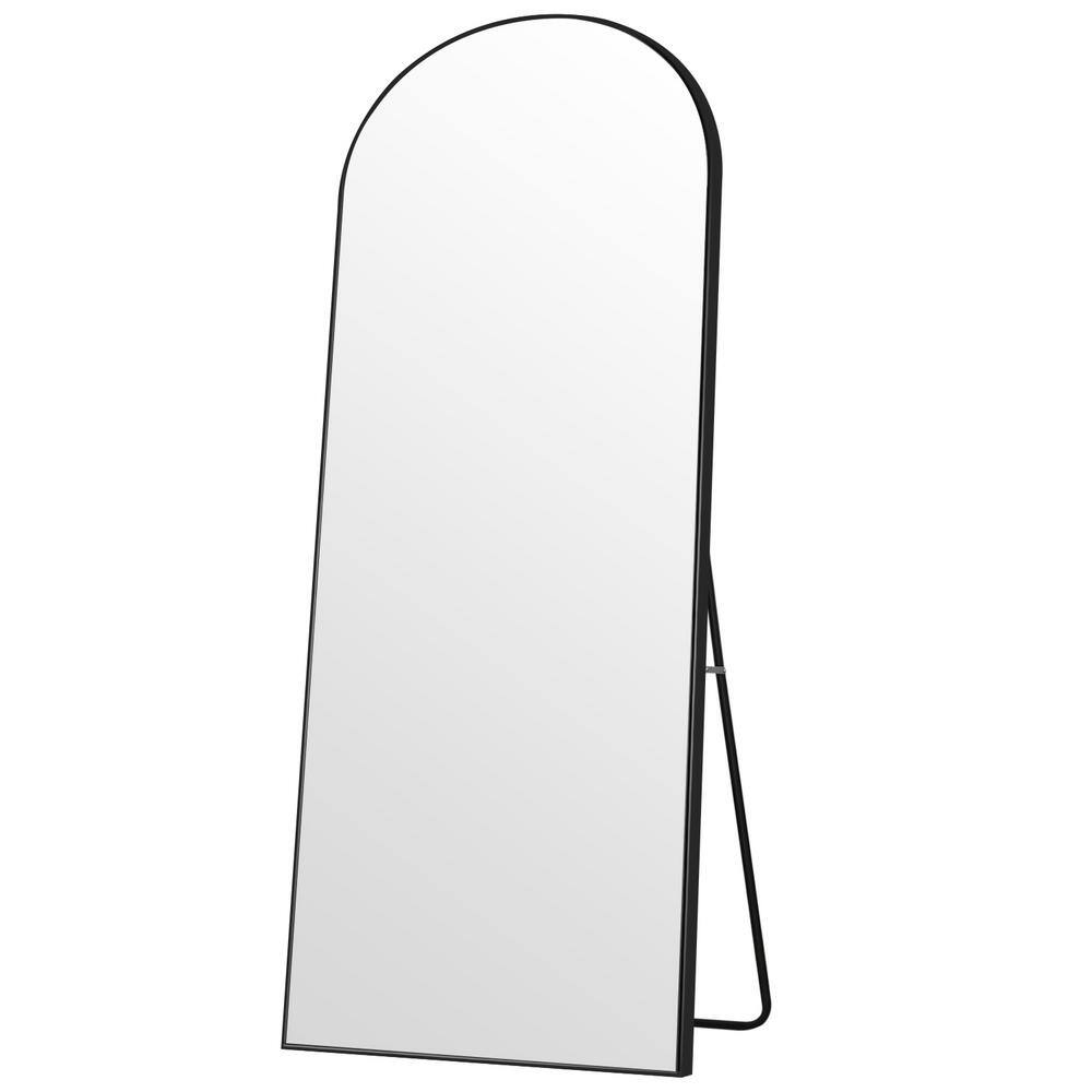 64 in. x 21 in. Modern Arched Shape Framed Black Full Length Floor Mirror Standing Mirror US