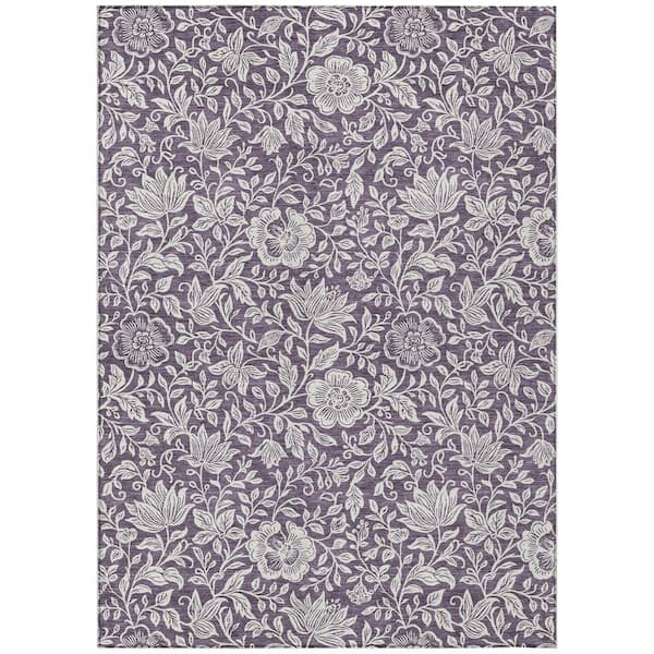 Chantille Machine Washable Indoor/Outdoor Abstract ACN2572 Plum 3 ft. x 4 ft. Area Rug