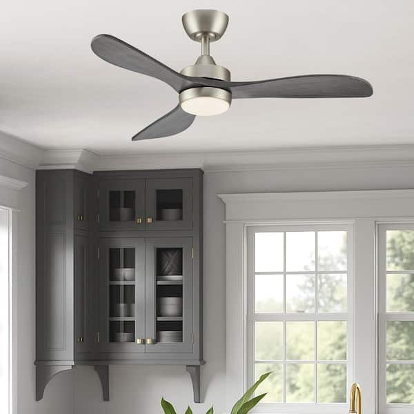 42 in. Indoor Brushed Nickel Low Profile Standard Ceiling Fan with Remote Included and 3CCT Integrated LED