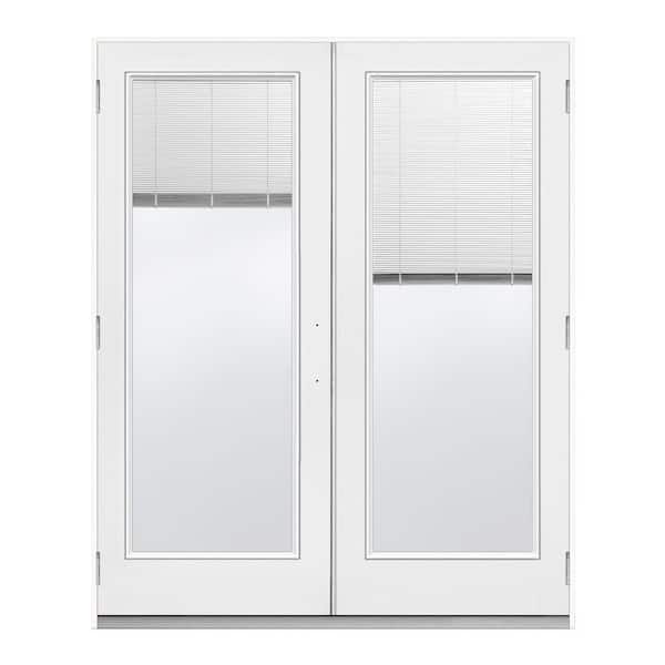 JELD-WEN 72 in. x 80 in. Primed Steel Right-Hand Outswing Full Lite Stationary/Active Patio Door w/Internal Blinds