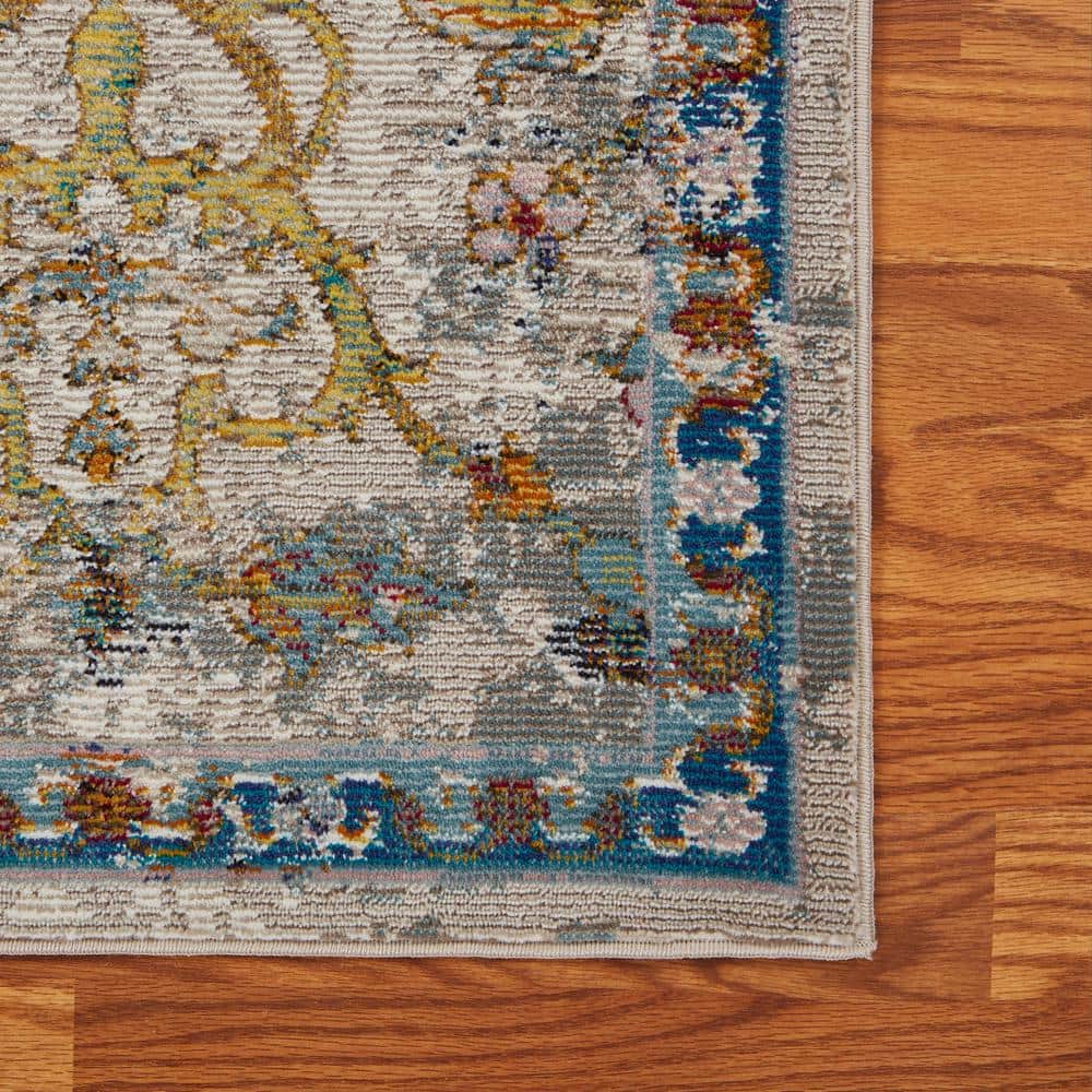 Green Multi 4' x 6' Reversible Synthetic Area Rug