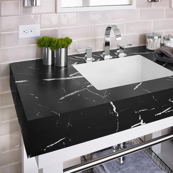 Black Painted Marble - Formica Laminate Sheets - SatinTouch Finish