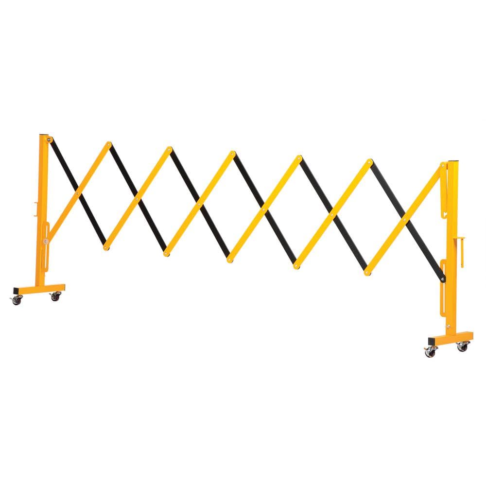 Yellow Steel Expandable Security Gate with Wheels