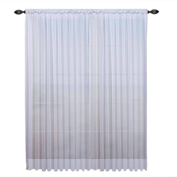 Ricardo Trading Tergaline 108 In W X 96 L Double Wide Sheer Rod Pocket Window Panel White 03535 70 296 01 The Home Depot Ricardo Trading Tergaline 108 In W X, Double Rod Pocket Sheer Curtains