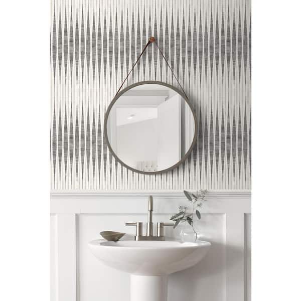 30.75 sq. ft. Charcoal The Charlye Ikat Vinyl Peel and Stick Wallpaper Roll