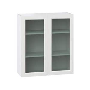 36 in. W x 40 in. H x 14 in. D Alton Painted Bright White Recessed Assembled Wall Kitchen Cabinet with Glass Door